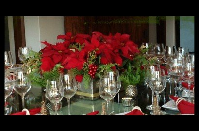 centro de mesa con nochebuena